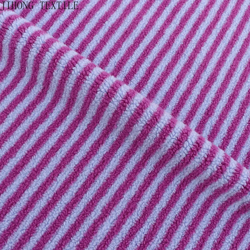 Tessuto a maglia jacquard a righe Velluto con particelle 45 × 160 cm 90 × 160 cm Per abbigliamento caldo per bambini, capispalla, borse, materiale per cucire cappelli