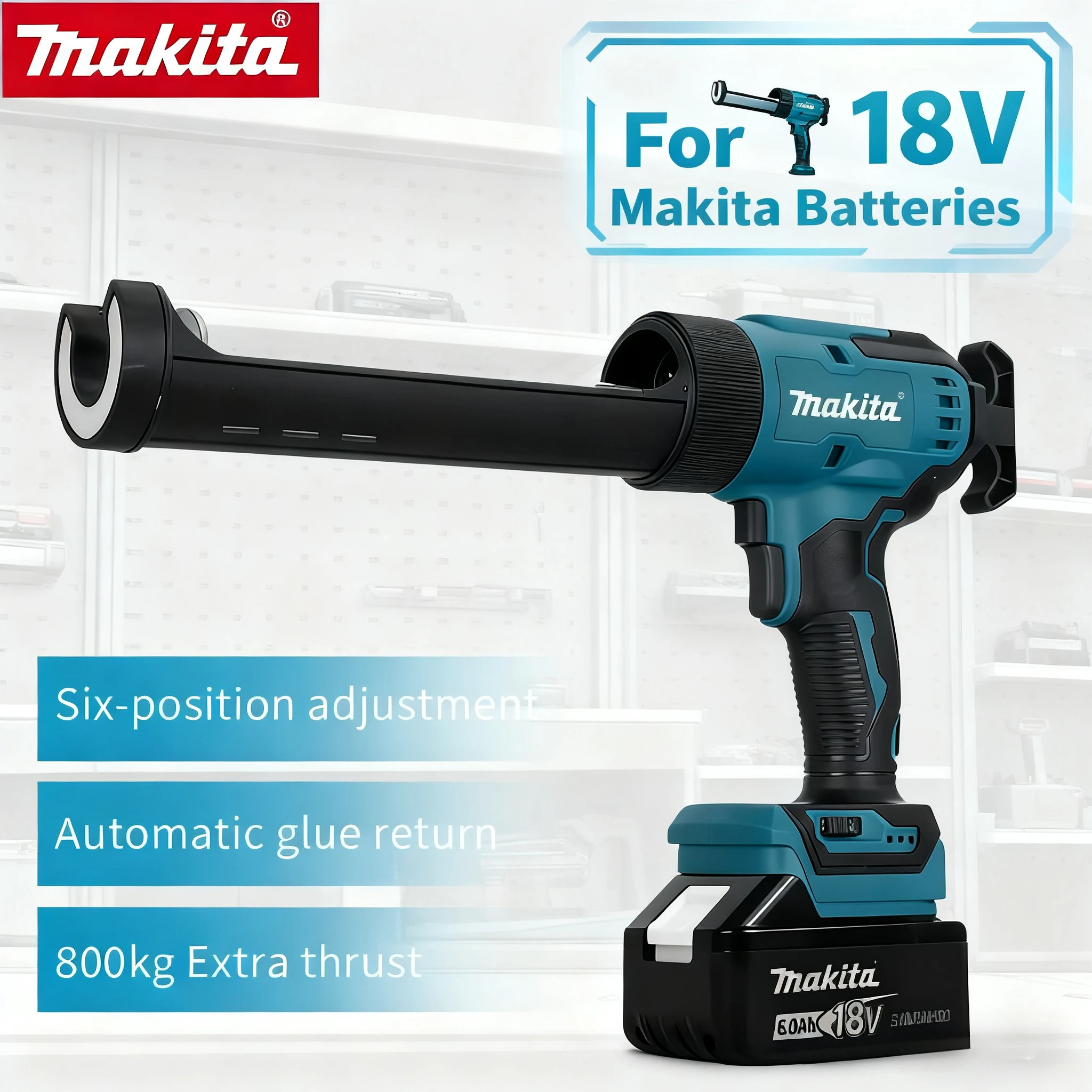

Makita 6 Speed Cordless Silicone Electric Glass Caulking Gun LED Gun Multifunctional DIY Repair Tool 18V Battery