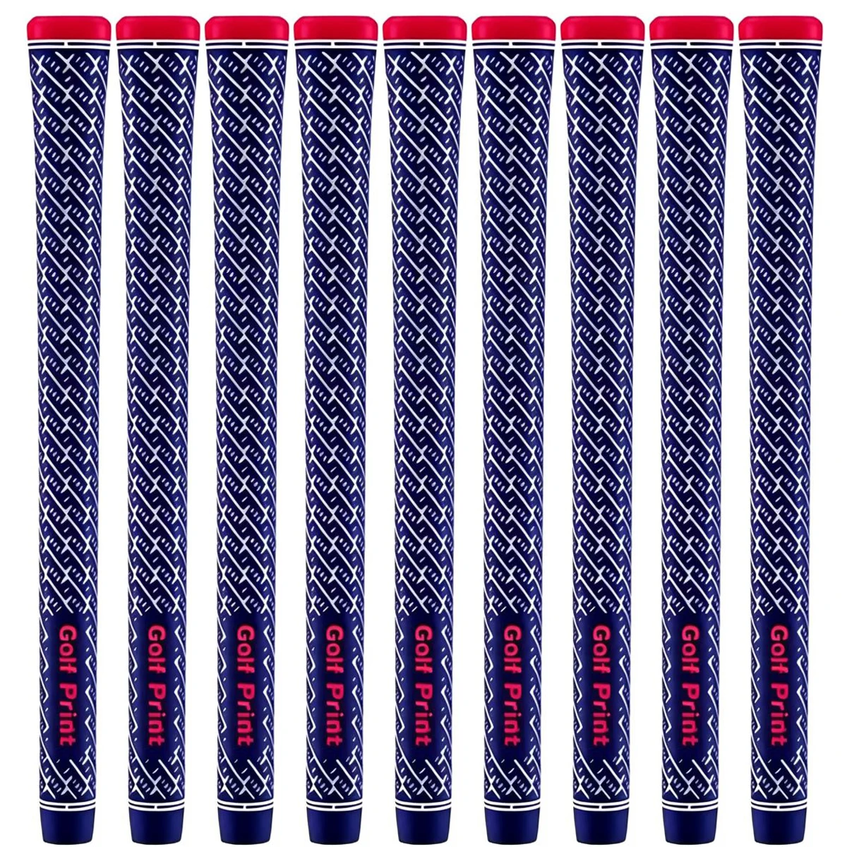 poignees-de-golf-en-caoutchouc-golfprint-bleues-et-rouges-pour-fers-et-bois-tailles-standard-et-mi-taille
