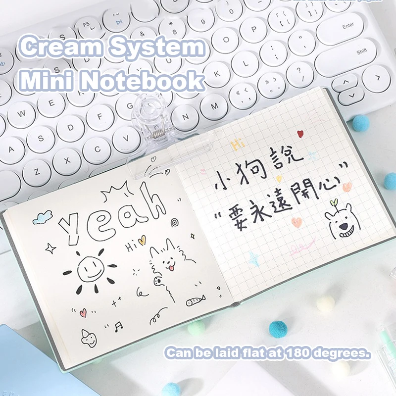 72 Sheets Leather Notebook Journal Grid Blank Notepad Painting Graffiti School Supplies Portable Square Mini Drawing Notebook view 4
