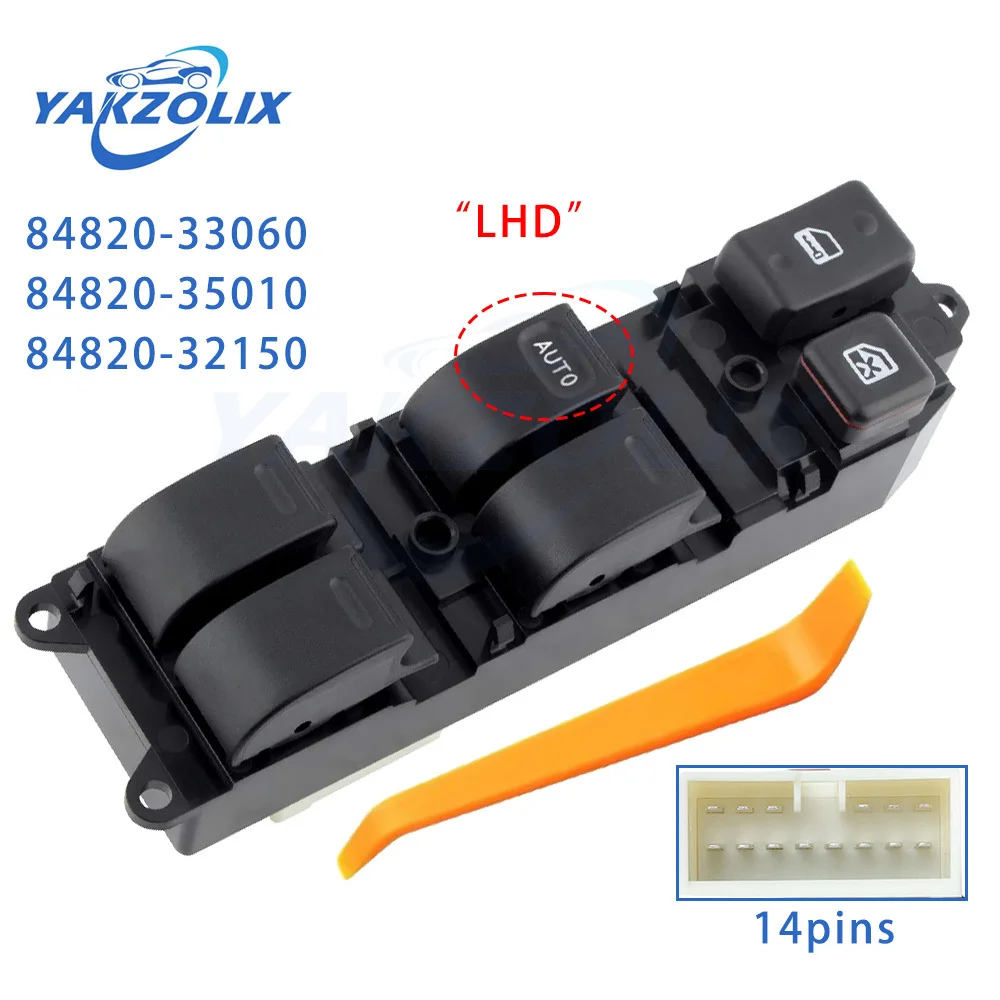 84820-33060 Front Left Electric Power Window Switch Control Button for Toyota Camry XLE LE SE DX DLX Land Cruiser 1991-1995