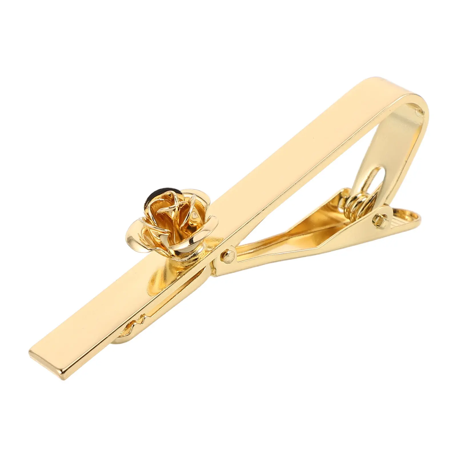 Rose Golden Mens Tie Clip Metal Floral Necktie Clasp Copper Brass Dress Shirt Business Wedding Groom Tie Clip Gift