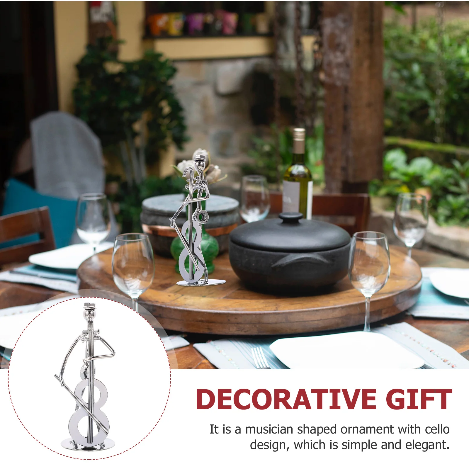 

1pc Musician Shaped Cello Ornament Iron For Home Office Bar Cafe Decor Modern Craft Living Room Decoration Gift