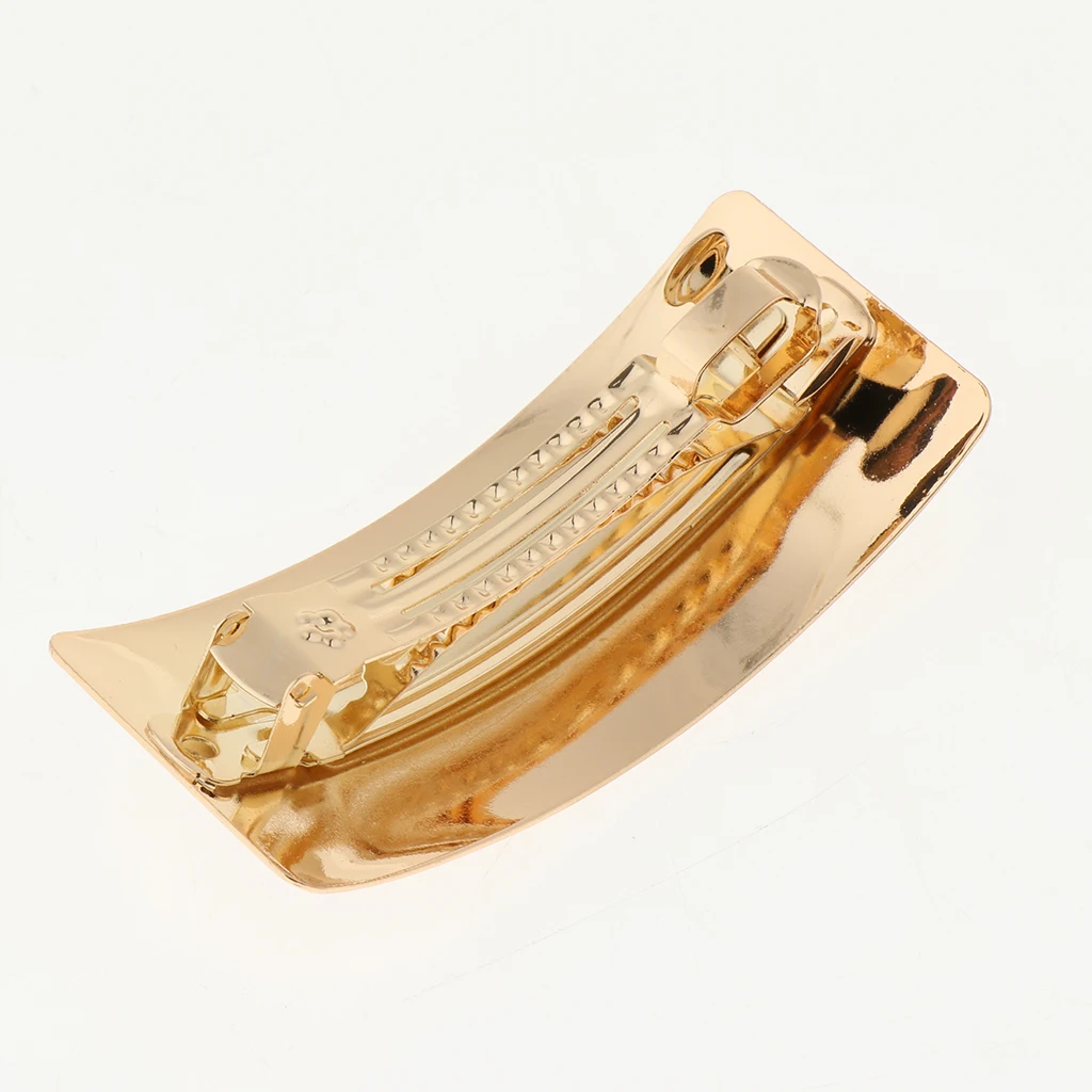 Fashion Metal Barrette Curved Automatic Hairpin French Large Rectangle Hair Spring Ponytail Holder Hair Clip Accessories