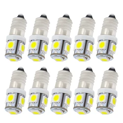 10piece AC E10 3v 6v 9v 12V 24V 5SMD 5050 LED flashlight torch bulbs led flashlight bulb light Head lamp bulb 3000K 6000K