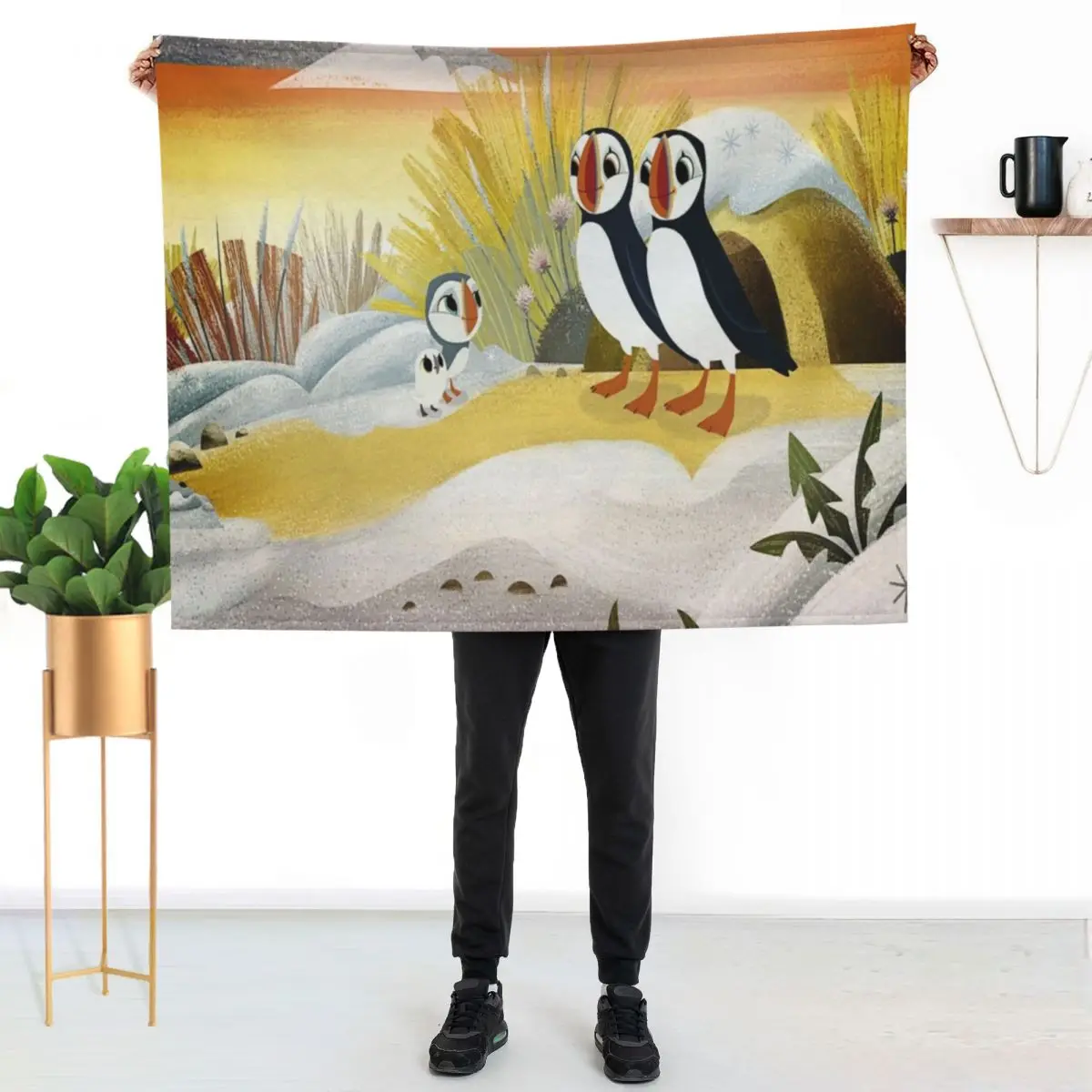 Puffin Rock gift for fans puffin rock characters Throw Blanket Sofa Quilt for sofa Cute Luxury Brand Baby Loose Blankets