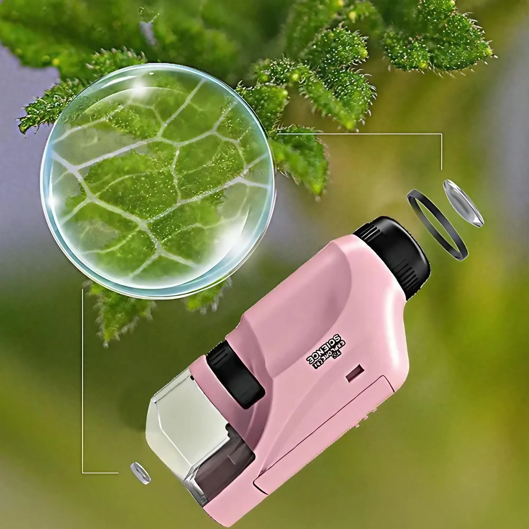 Portable Handheld Microscope for Kids - 60X-120X STEM Pocket Scope