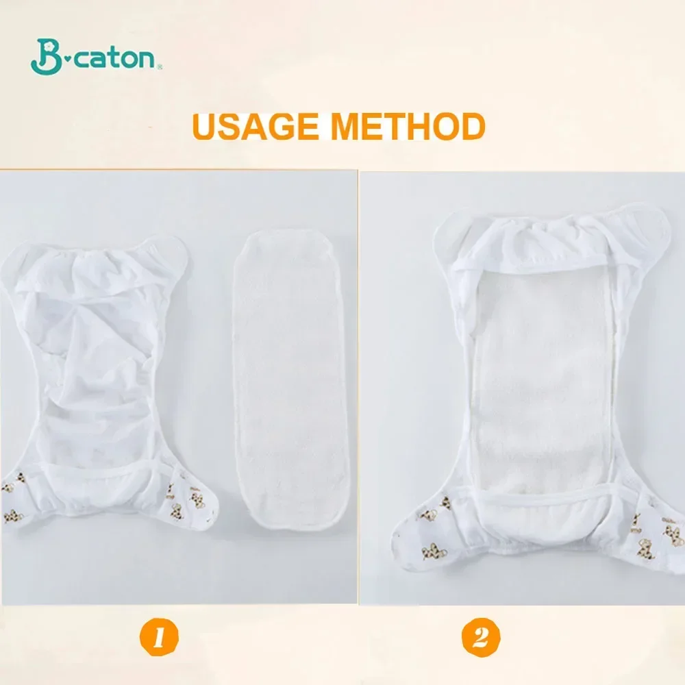 Couches réutilisables et lavables en coton pour bébé, 5/10 pièces, réutilisables et absorbantes