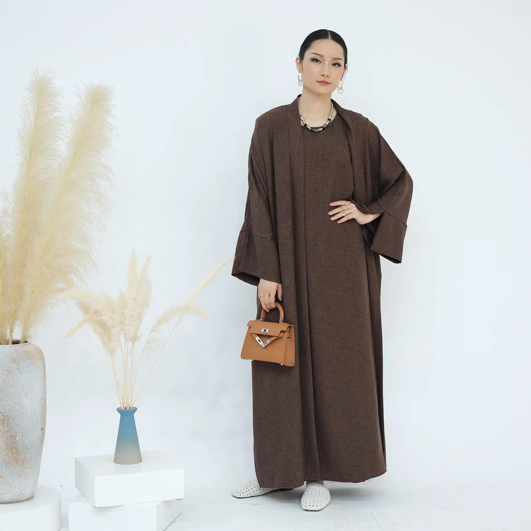 

Ramadan 2 Piece Dress Abaya Dubai Luxury Set With Belt Muslim Prayer Clothes Women Dresses Caftan Marocain Robe Femme Musulmane