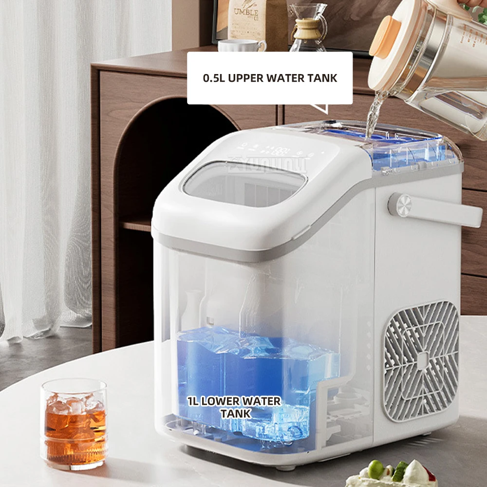 KNF-16BX Ice Maker 16 Compartments Adjustable Ice Thickness Automatic Cleaning Feature for Kitchen