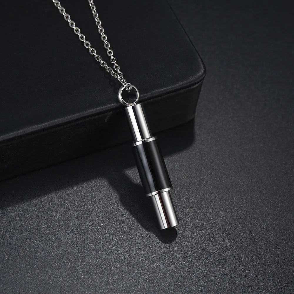 Stainless Steel Punk Urn Cremation Necklace for Ashes Holder Urn Jewelry Memorial Pendant Keepsake Cremation 2 Color