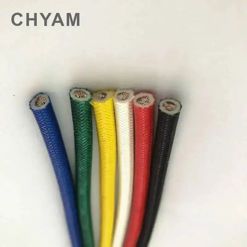 High Temperature Silicone Wire And Cable Heat Resistant 300°C Glass Fiber Braided 0.3mm 0.5mm 0.75mm 1.0mm 1.5mm 2.5mm 4mm 6mm