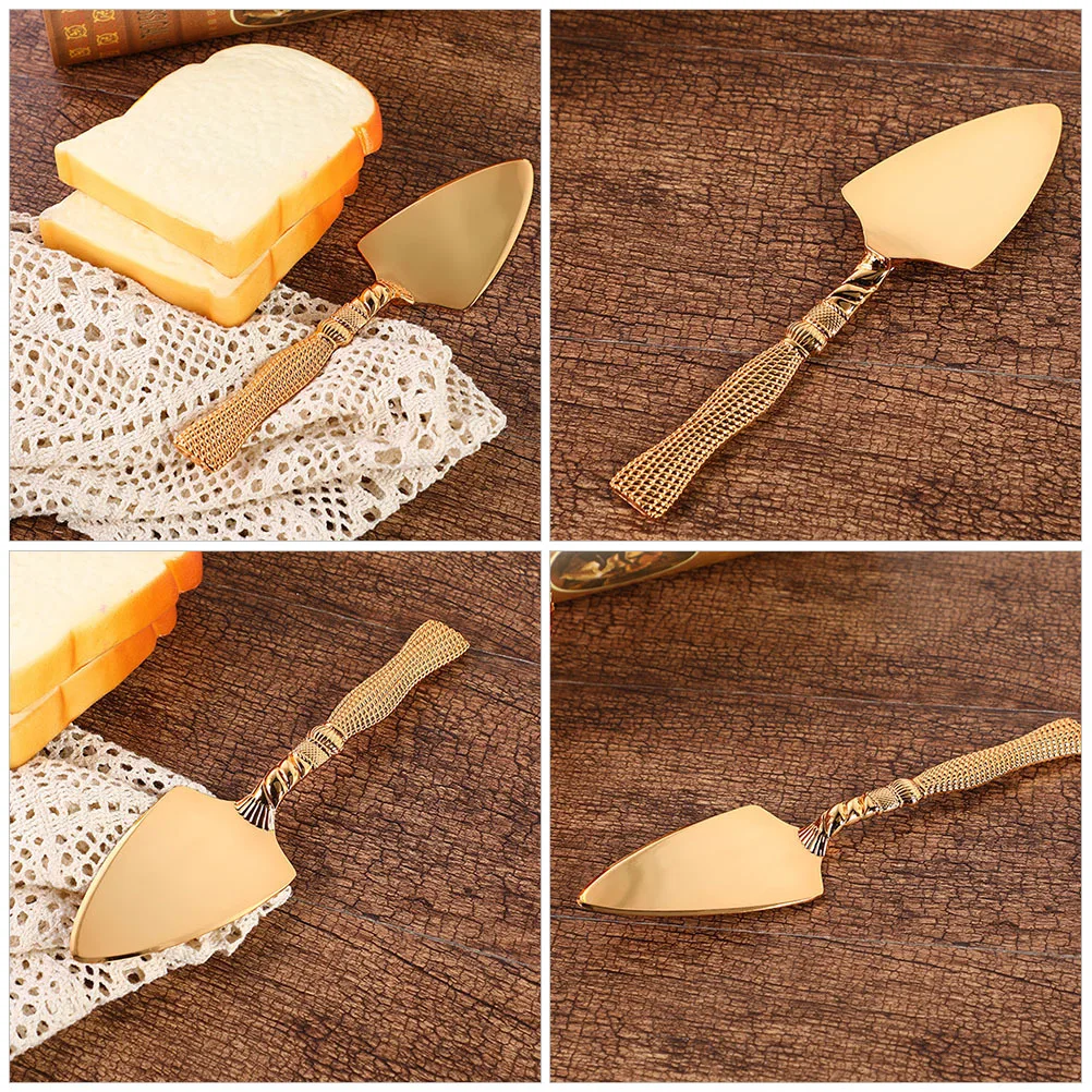 

Golden Baking Shovel Zinc Alloy Pizza Server Non-Stick Dessert Spatula For Cake Pie Home Restaurant Kitchen Use