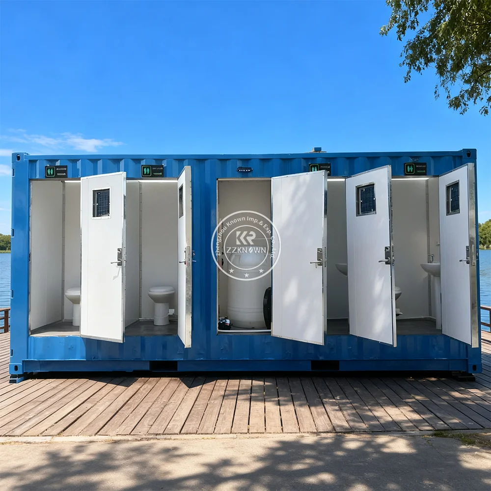 Luxury Portable Toilet Container Shower Trailer Portable Bathroom Trailer Spacious Toilet For Recreational Area Use