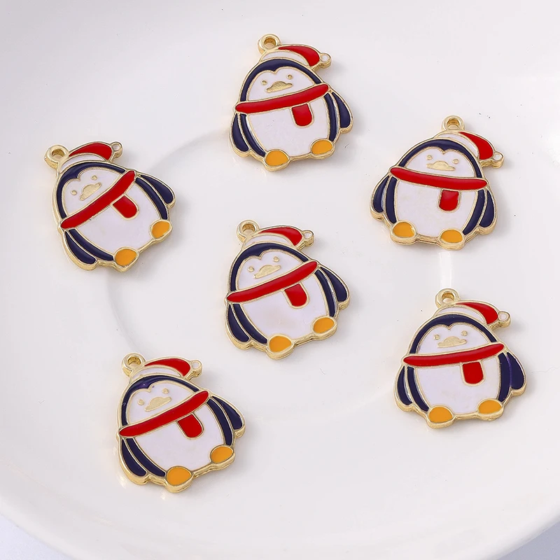

Duarte 20Pcs/Lot Cartoon Enamel Christmas Penguin Charms Pendants for Jewelry Making Drop Earrings Necklaces DIY Crafts Supplies