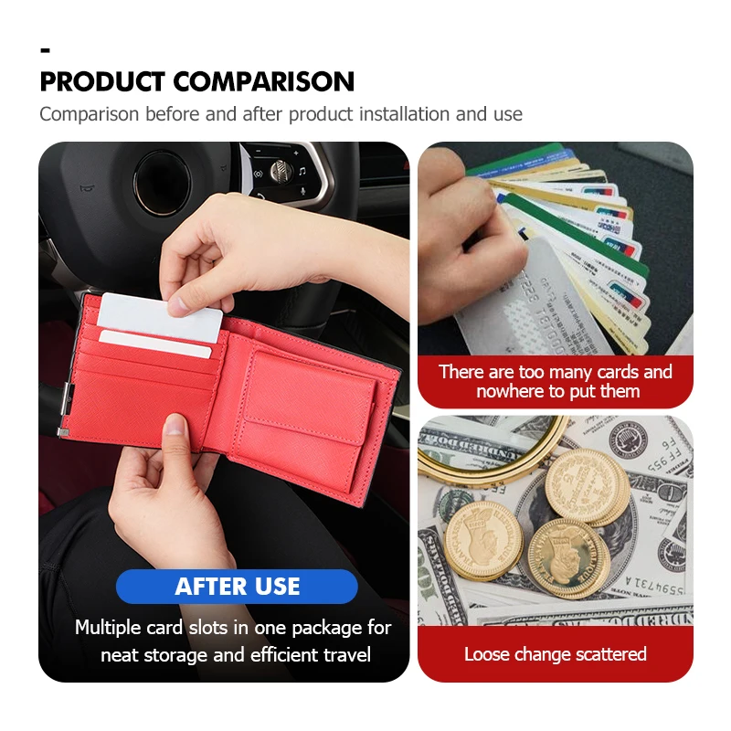 Slim Carbon Wallet Compact Card Holder Change Pouch Organizer For JAC Refine J3 J2 S5 A5 J5 J6 J4 T8 Vapour S2 Vapour - view 3