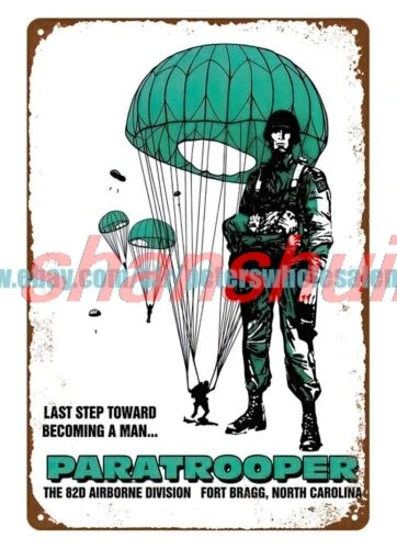 SHANSHUI US Army Recruiter Paratrooper 82nd Airborne Division Recruitment tin sign 1pc