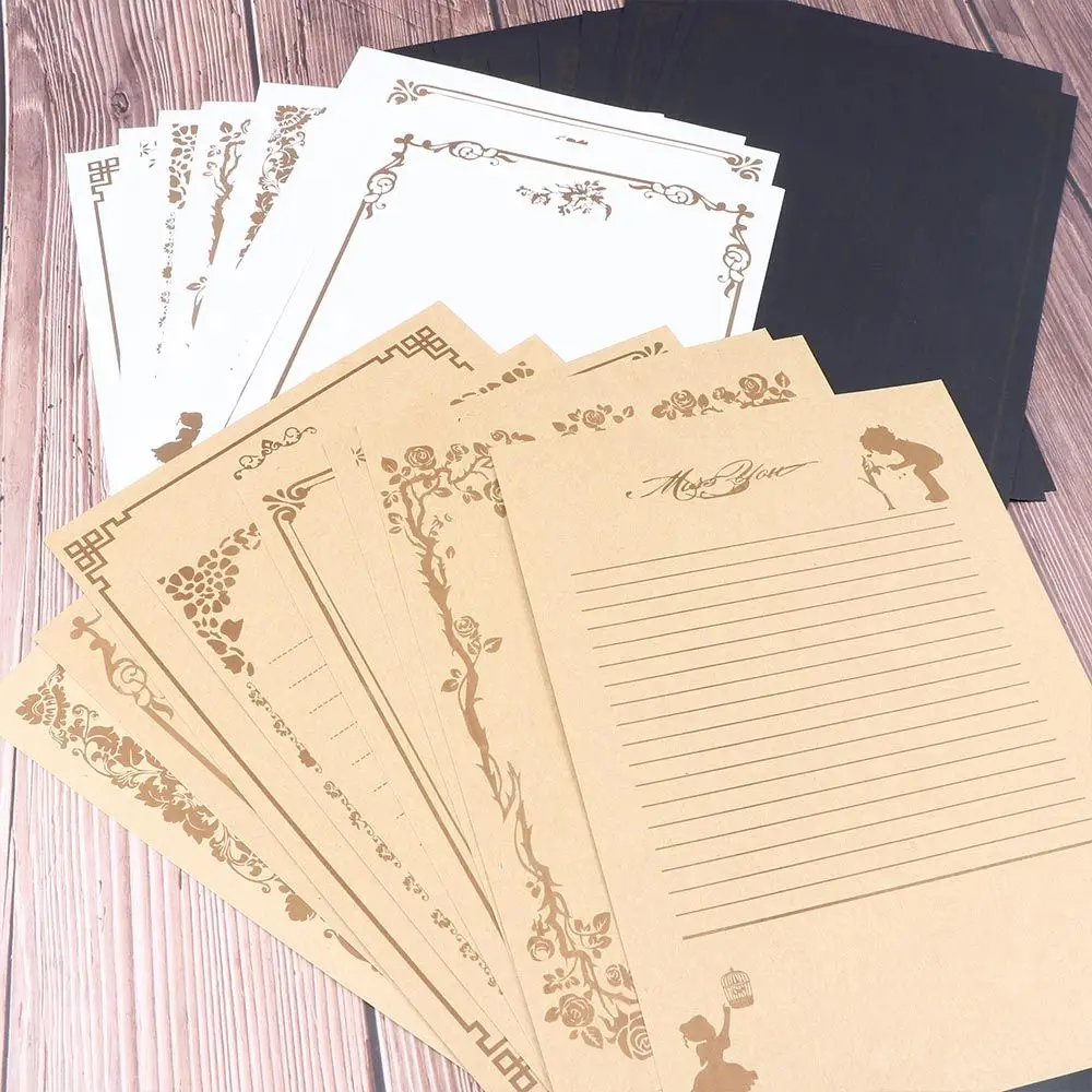 8 ชิ้น/เซ็ตหมายเหตุชุดจดหมายการเขียนอุปกรณ์โรงเรียน Letter Papers Letter Pads Office