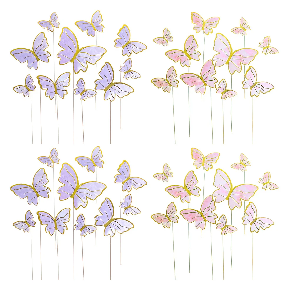 

200 Pcs Butterfly Cake Insert Wedding Decorations DIY Cupcake Picks Dessert Topper Paper Butterflies Decorating Supplies