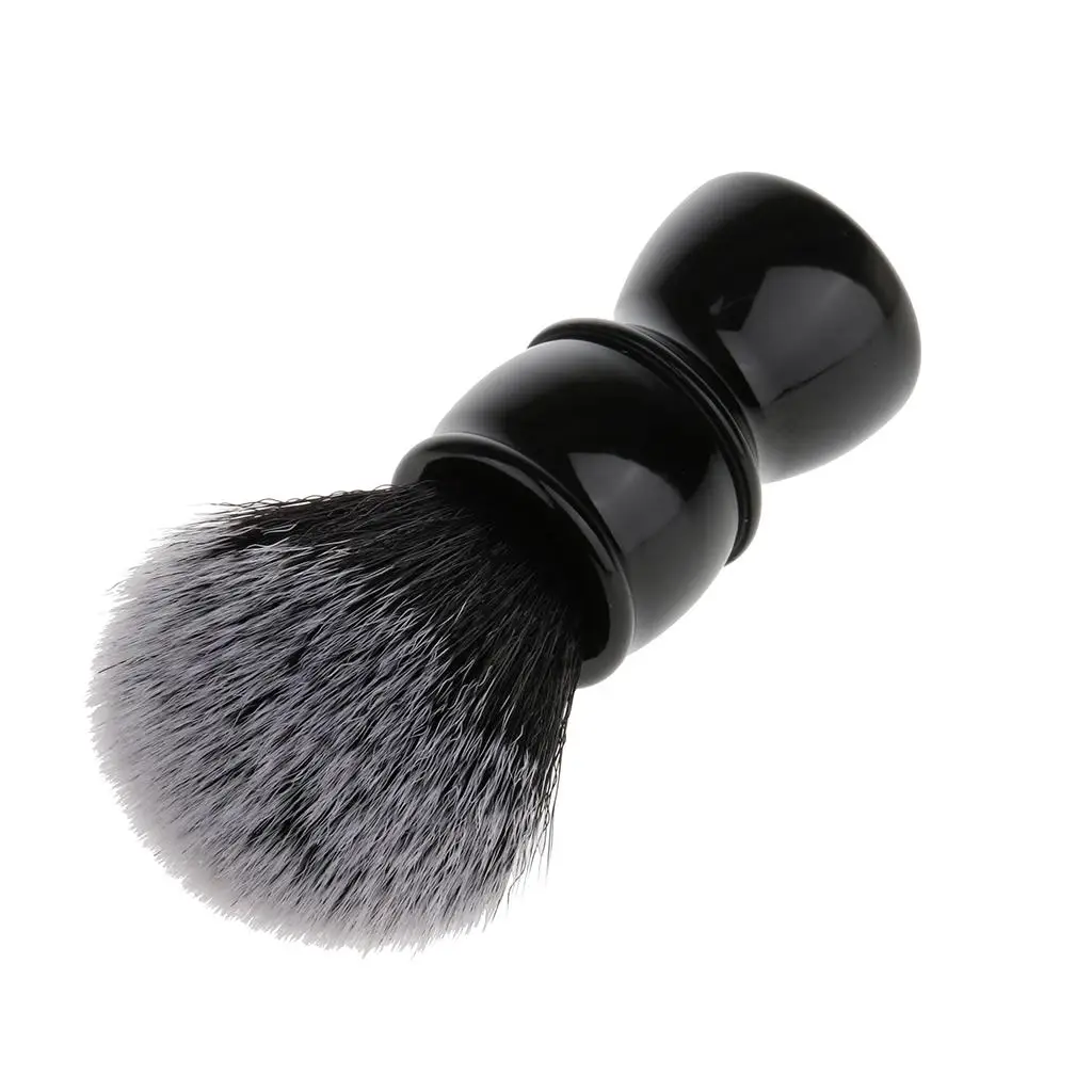 Professional Men's Mustache Beard Facial Grooming Shave Brush for Daily Shaving Black Handle Dense Nylon Hair