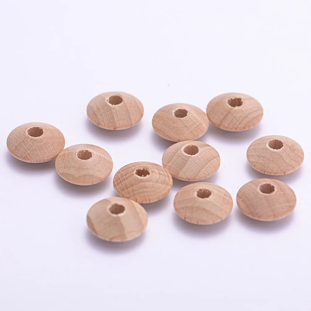 

50pcs Natural Beech Wooden Beads Abacus Loose Spacer Beads For Jewelry Making DIY Children's Toys Pacifier Clip Accessories