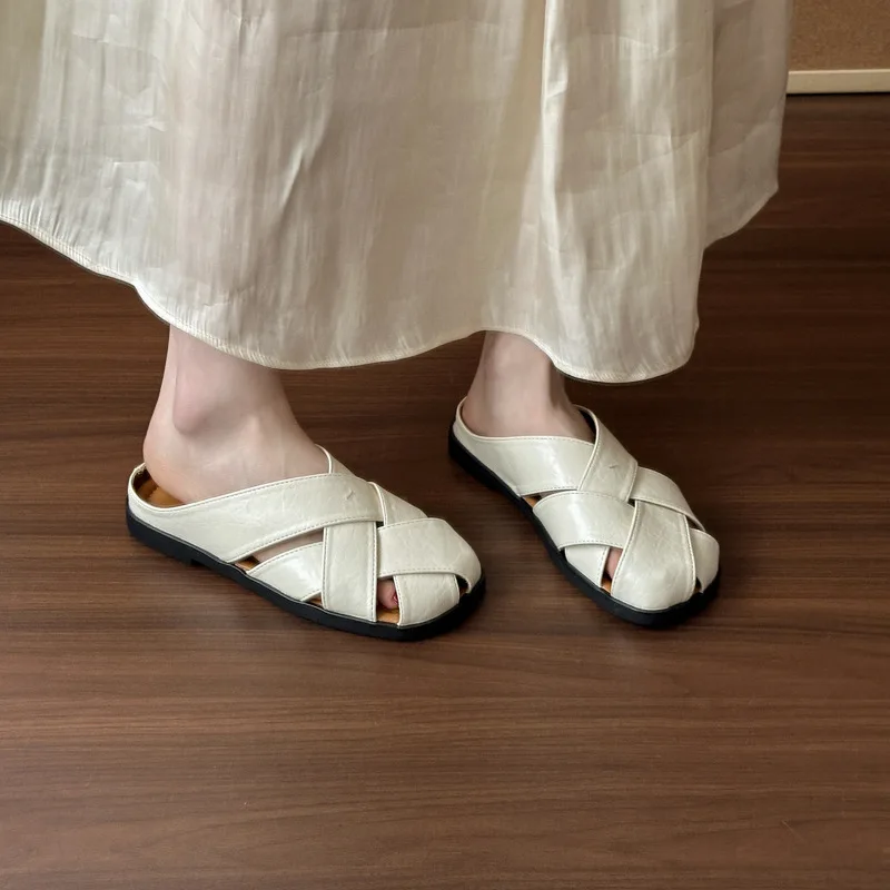 

Мюли, летние модные тапочки, удобные модные тапочки для отдыха и поездок на работу, простая обувь из искусственной кожи Pantuflo MHTX