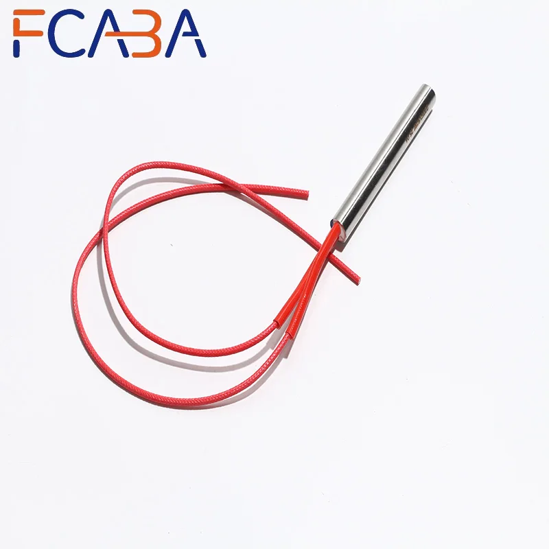 FCABA 10PCS 8mm 210~300mm Mold Heating Rod 201 Stainless Steel Cartridge Heater Tube 110V/220V/380V Heating Pipe High Power 600W