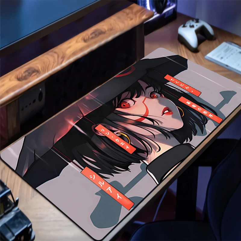 

Gaming Mouse Pad Design Non-slip Rubber Devil Oni Mask Sewn Edge Desk Mat Keyboard Pad Classic Gamers And Office Work Mousepad