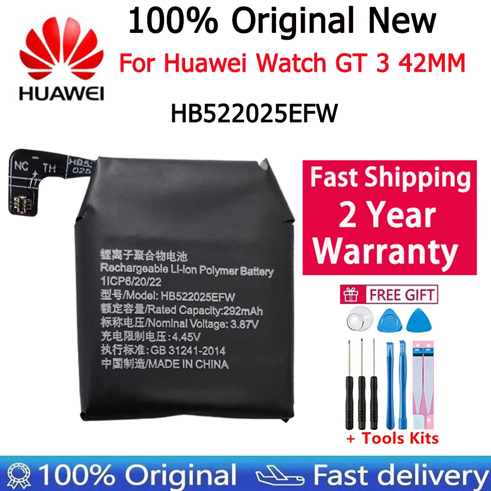 HB522025EFW For Huawei Watch GT 3 42MM MIL-B19 Replacement Battery Watch GT3 Smart Watch Bateria Batterij Fast Shipping