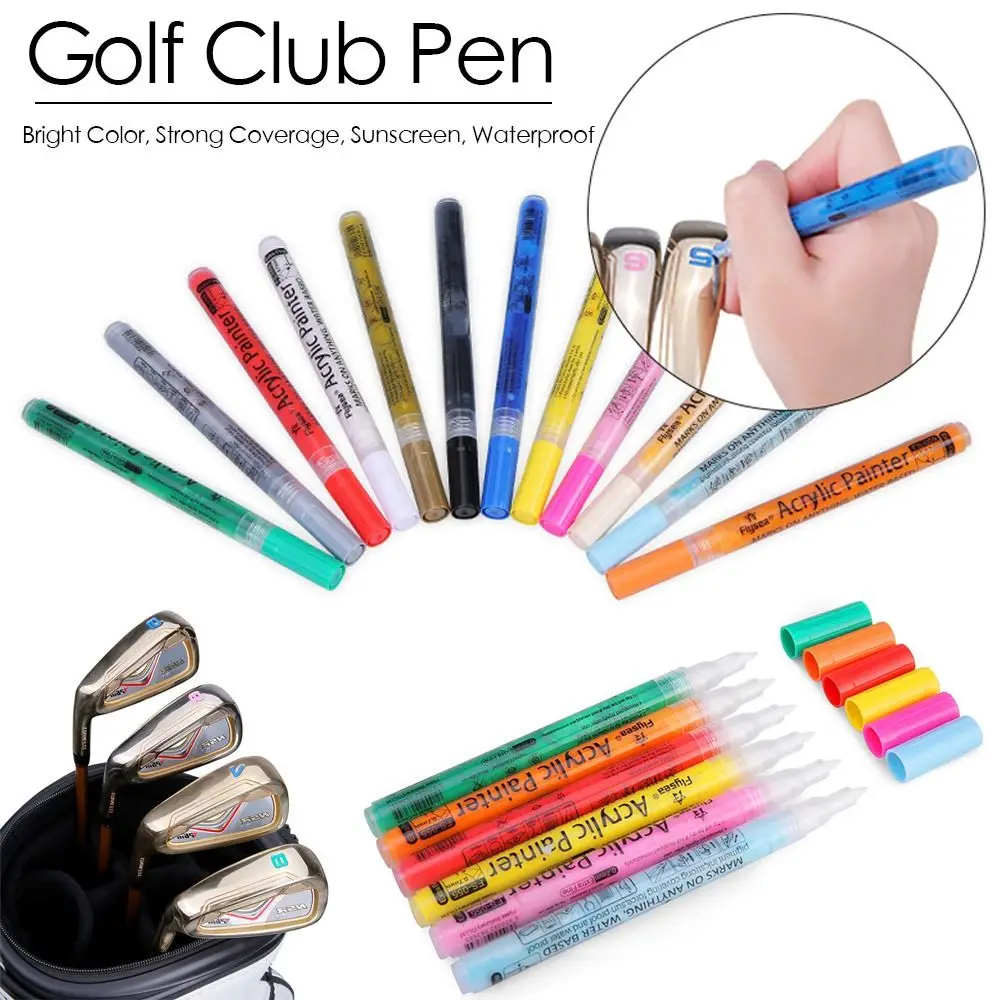 Bright Color Sunscreen Golf Accesoires Golf Club Pen Acrylic Painter Ink Pen Color Changing Pen