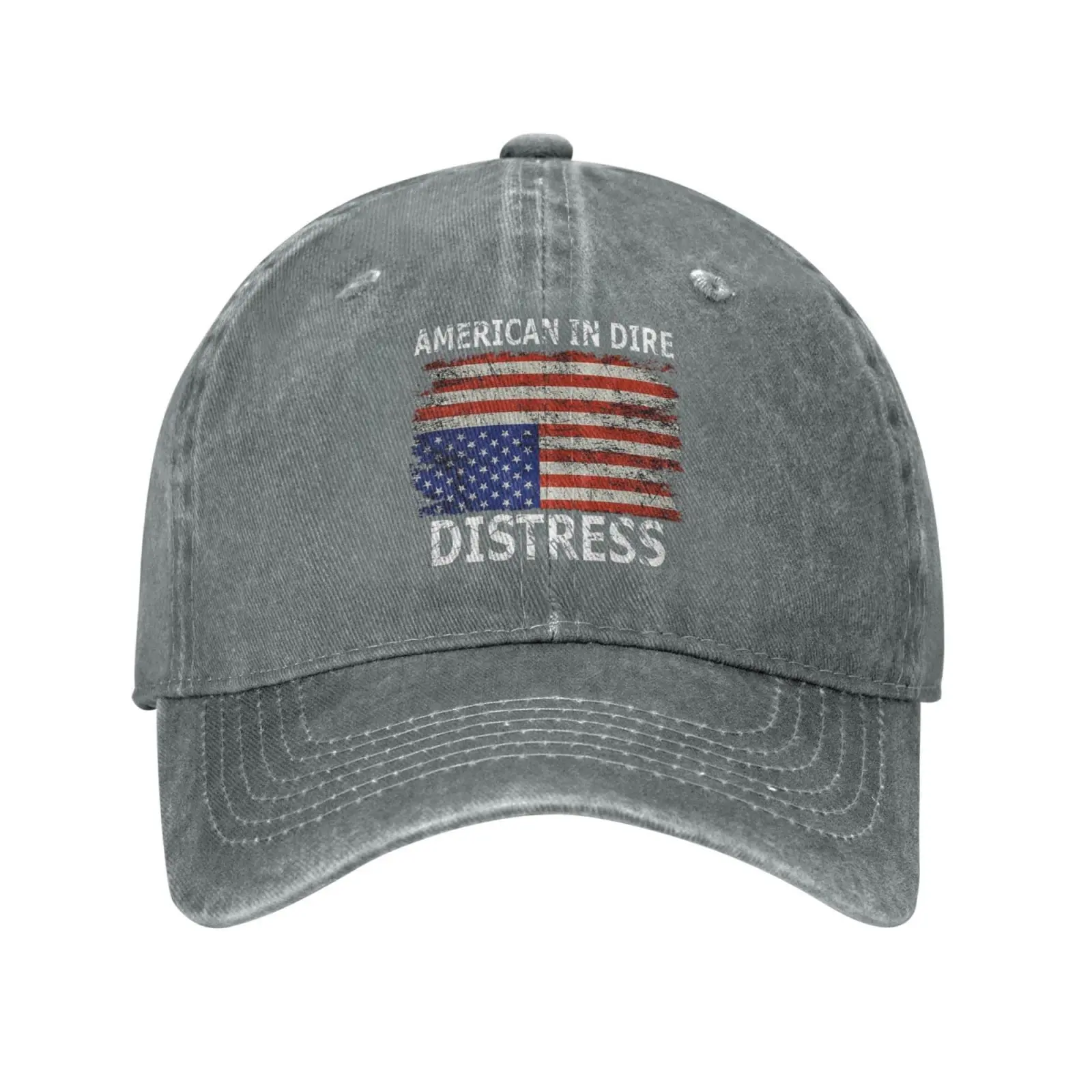 Upside Down American Flag Hat Upside Down American in Dire Distress Hat for Women Baseball Hats Graphic Hat Gray