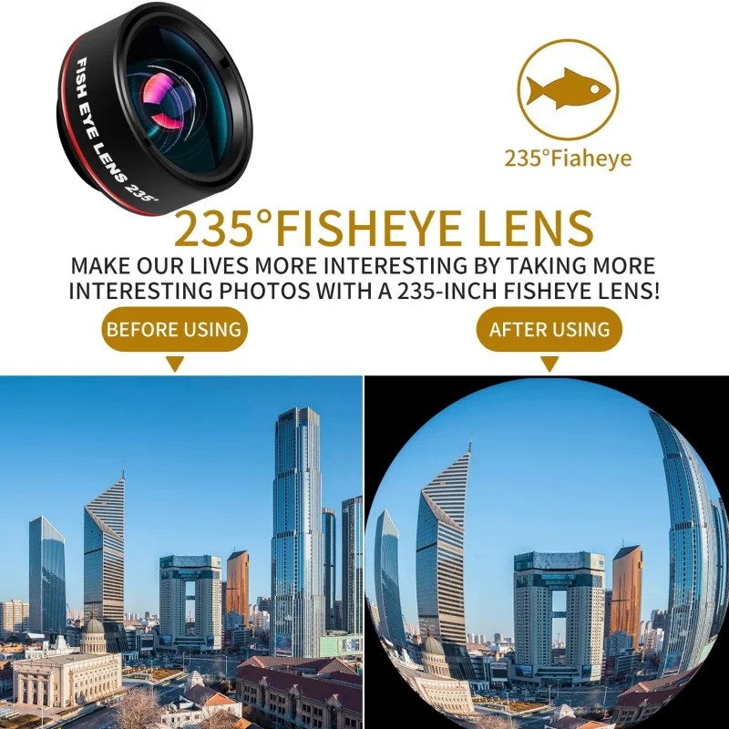 Universal Phone Photography 3 In 1 Lens Fish Eye Fisheye 0.62X Wide Angle 25X Macro Smartphone HD Camera Lens for iphone 12 13