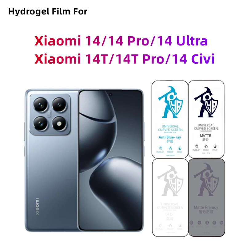 

2 шт. антишпионская/матовая/HD гидрогелевая пленка для Xiaomi 14T/14t Pro Xiaomi Mi 14/14pro/14ultra/14civi уход за глазами прозрачная защитная пленка для экрана