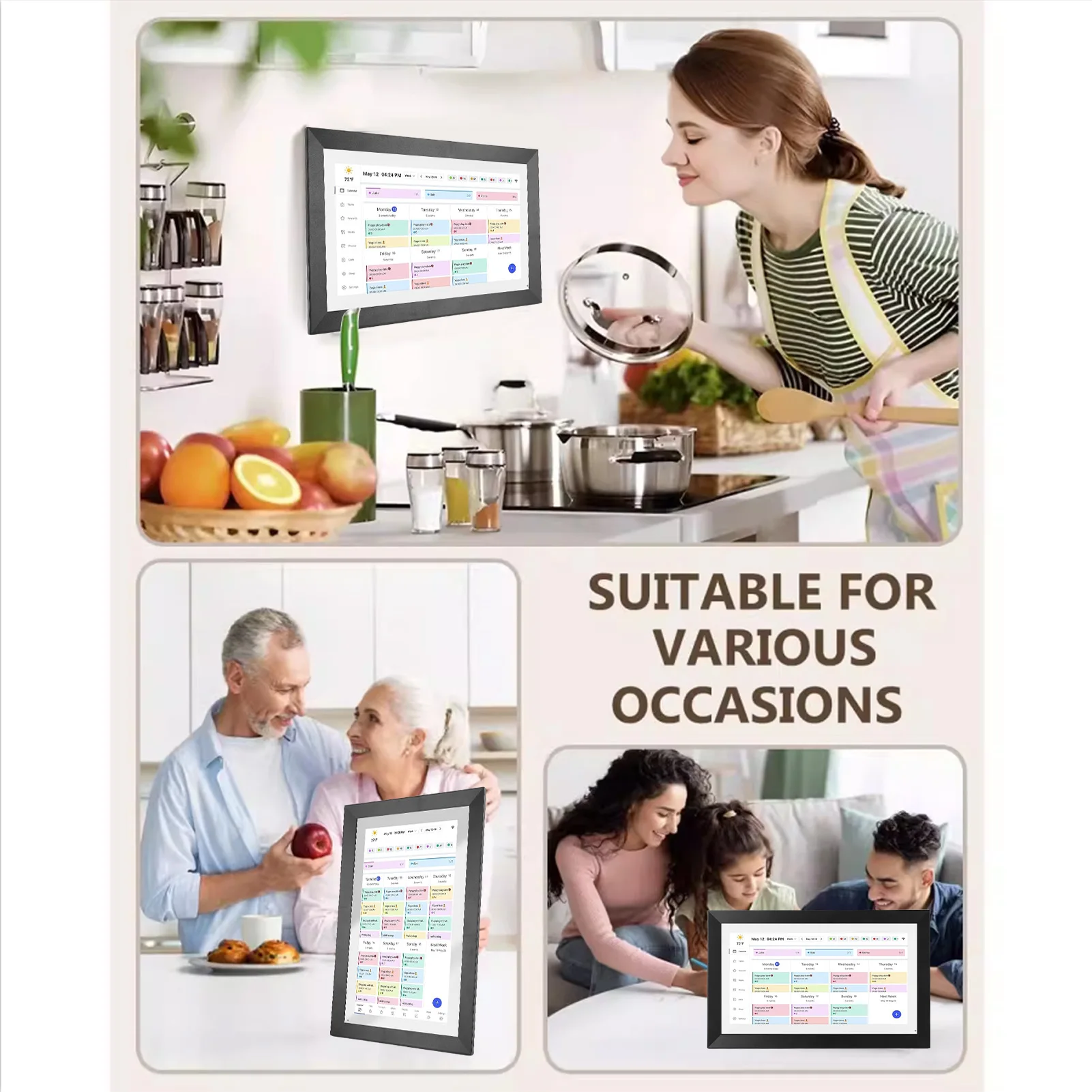Умный цифровой календарь 1080P 15,6-дюймовый сенсорный экран Wi-Fi интерактивный дисплей настенный планировщик цифровой календарь с приложением для семьи 32 ГБ