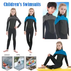 2.5MM Neoprene Wetsuits Kids Swimwears Thick Clothes Short/Long Sleeves Korean Swimsuit Surfing Children Rash Guards Snorkel