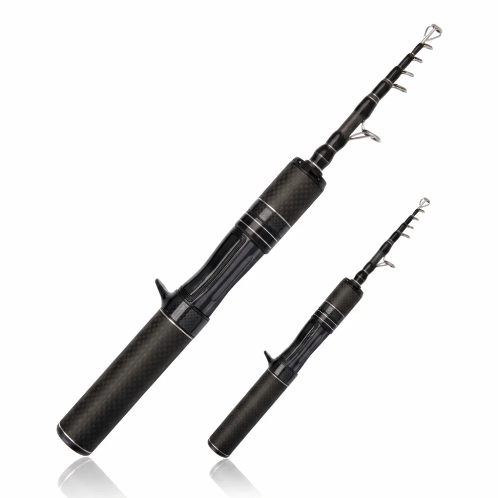 Carbon Handle Telescopic Fishing Rod 1.5m Length 1.8m Length Ultralight Lure Rod Telescopic Design Solid Tip Travel Fishing Rod