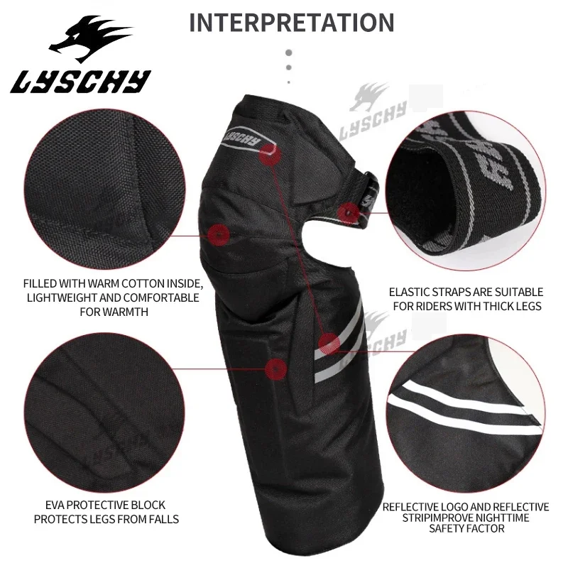 LYSCHY Motorcycle Knee Pads Breathable Anti-fall Knee Pads Windproof Motocross Riding Protective Knee Pads Motorcycle Equipment