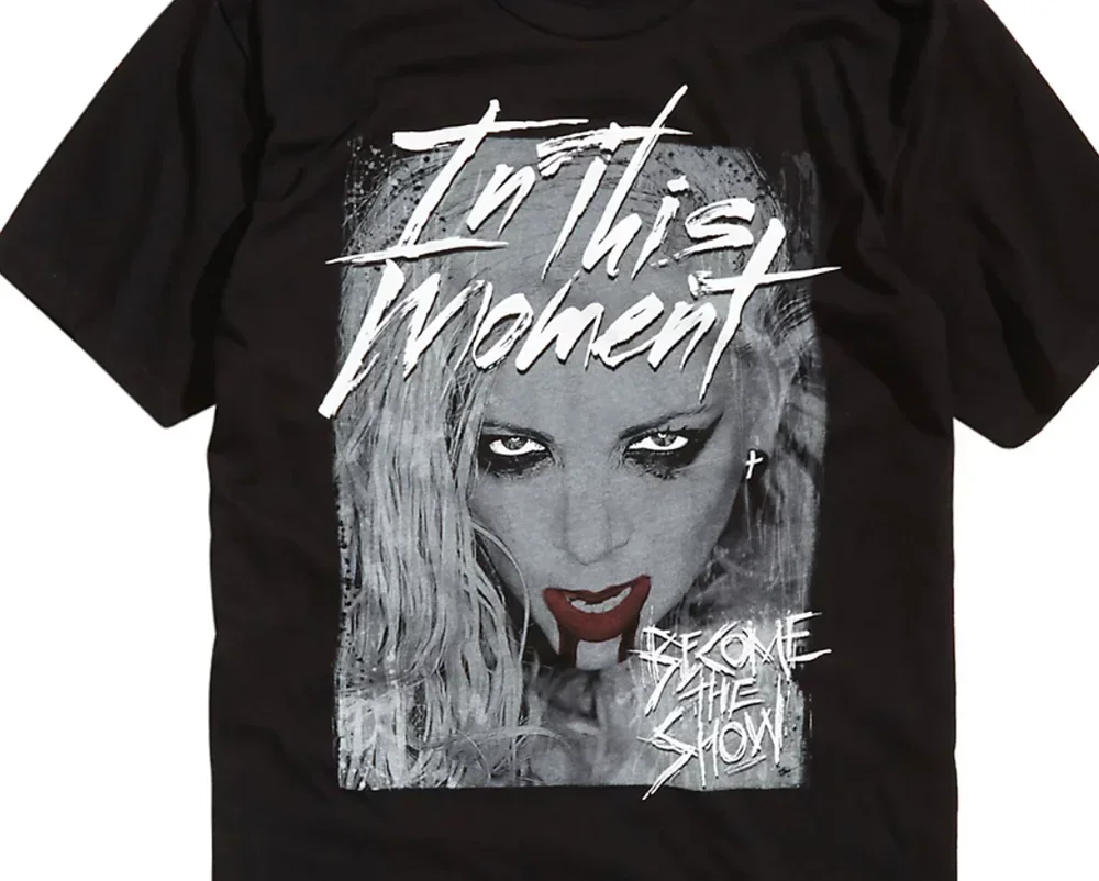 T-shirt unisexe noir en coton, Vintage dans ce moment devenez le spectacle