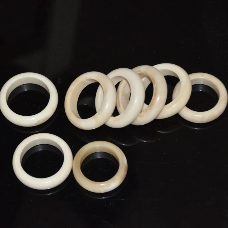 Unbleached natural color polished large size yak bone running , hanging , lifting ring accessories