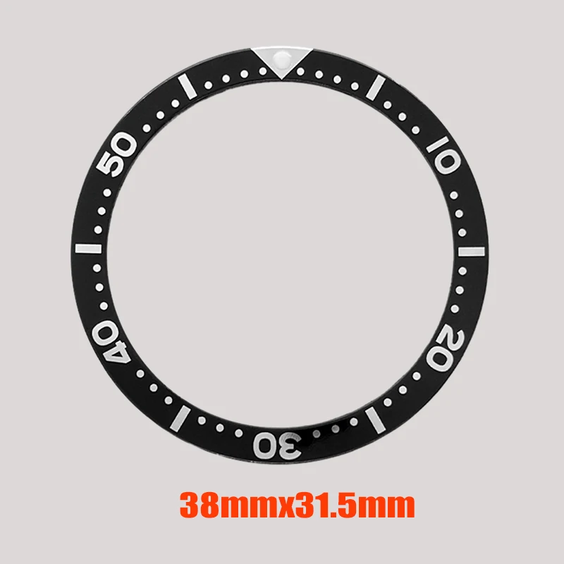 38mmx31.5mm Flat Aluminium Watch Bezel Insert Fits SKX007 SKX009 SRPD Watch Case NH36 NH35 Movement Men Watch Ring Parts - Image 5