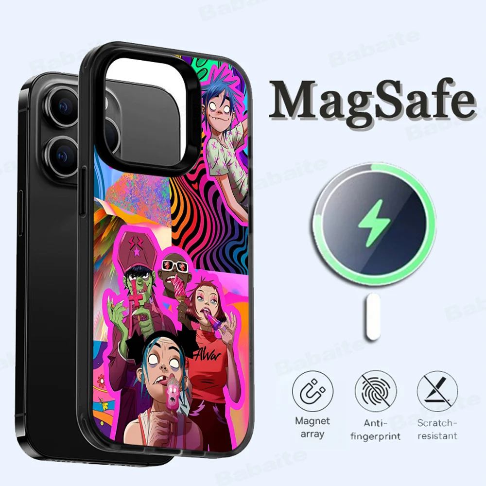 Band G-Gorillaz Phone Case Magnetic Case For IPhone 16 14 13 12 11 15 Pro Max Plus For Magsafe Wireless Charge Cover