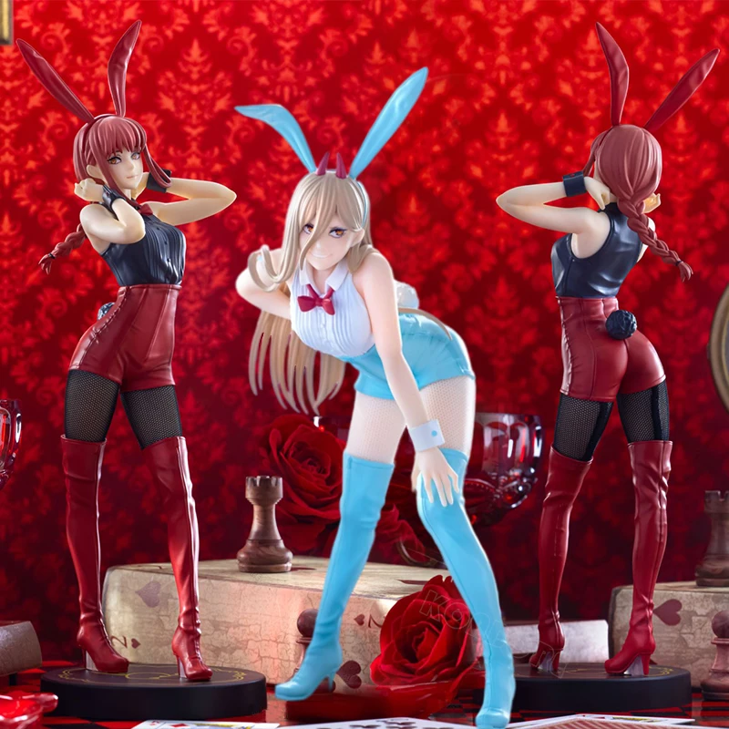 Chainsaw Man Makima Bunny Girl Anime-Figur BiCute Bunnies Denji Power Actionfigur Reze/Aki Hayakawa Figurine Modellpuppe Spielzeug