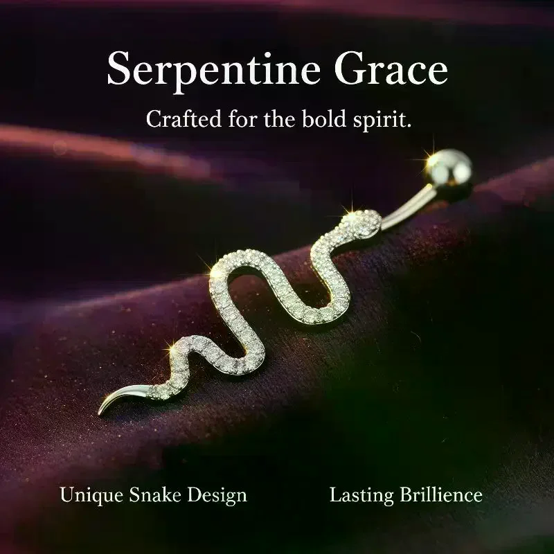 Glamorous Snake Design Belly Piercing Ring Stainless Steel for Fashion-Forward Women