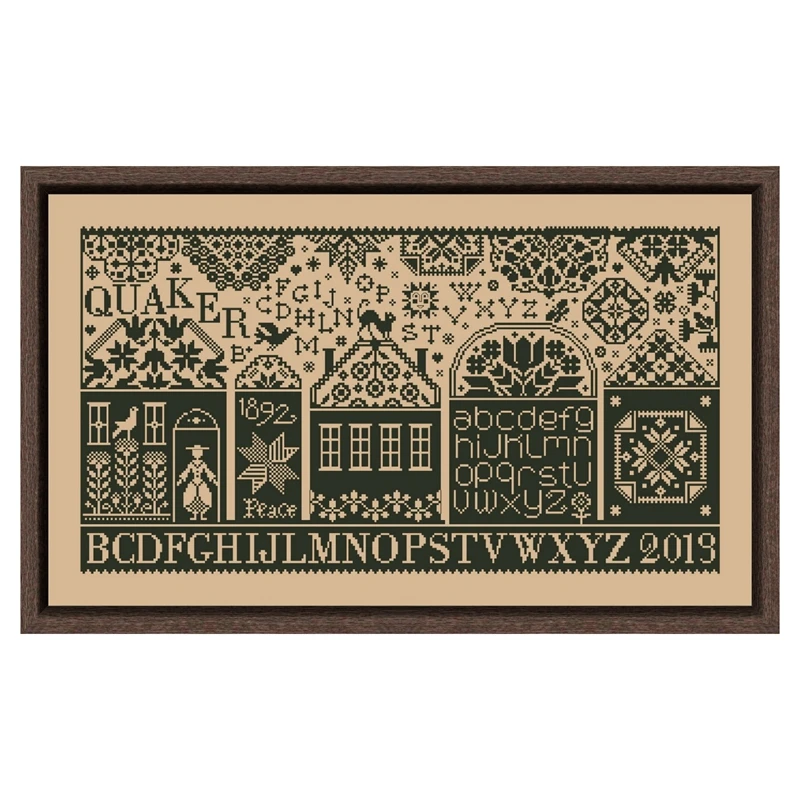 Quaker Street cross stitch kit cartoon word 18ct 14ct 11ct flaxen linen cloth cotton thread embroidery DIY handmade needlework