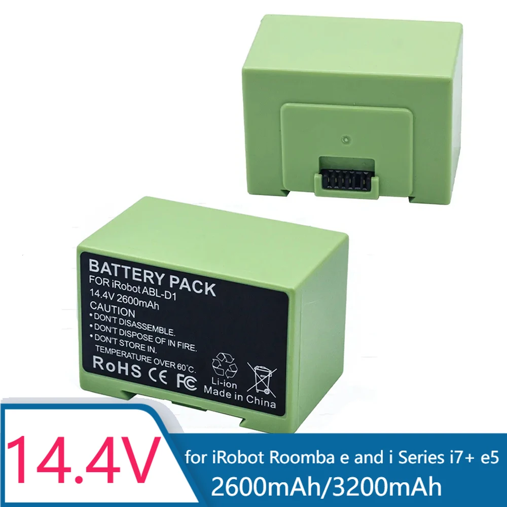 

Replacement i7 Battery for iRobot Roomba e and i Series i7+ e5 7150 7550 i3 3150 i3+ 3550 i4 4150 i4+ 4624864 3200mAh I7 14.4V