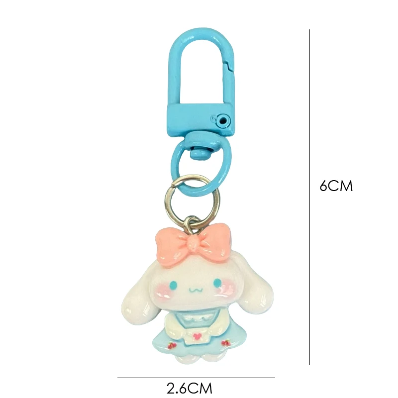 1PC Cartoon Sanrio Anime Kt Cat Kuromi Melody Cinnamoroll Keychain Pendant Cute Keyring Backpack Decoration Accessories Gifts