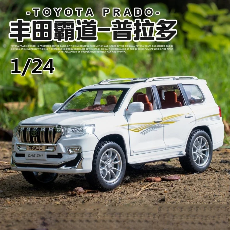 KaKBeir 1:32 1:24 TOYOTA LAND CRUISER PRADO lega metallo modello di auto giocattoli con tirare indietro per i regali di compleanno dei bambini spedizione gratuita