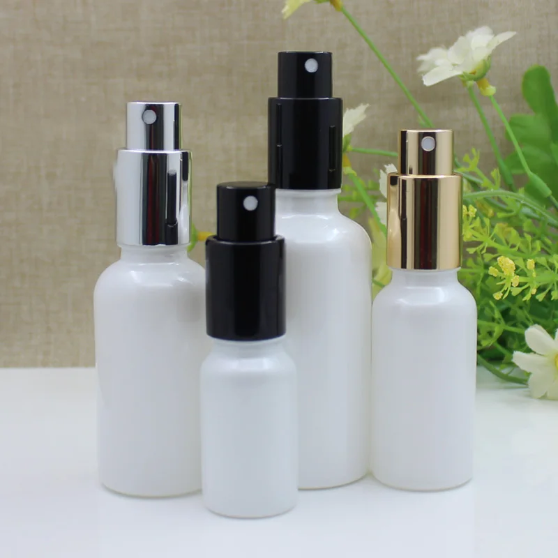 Butelka szklana perłowo-biała 15 ml tonik woda esencja nawilżająca płyn olejek serum żel hialuronowy serum pielęgnacja skóry opakowanie kosmetyczne