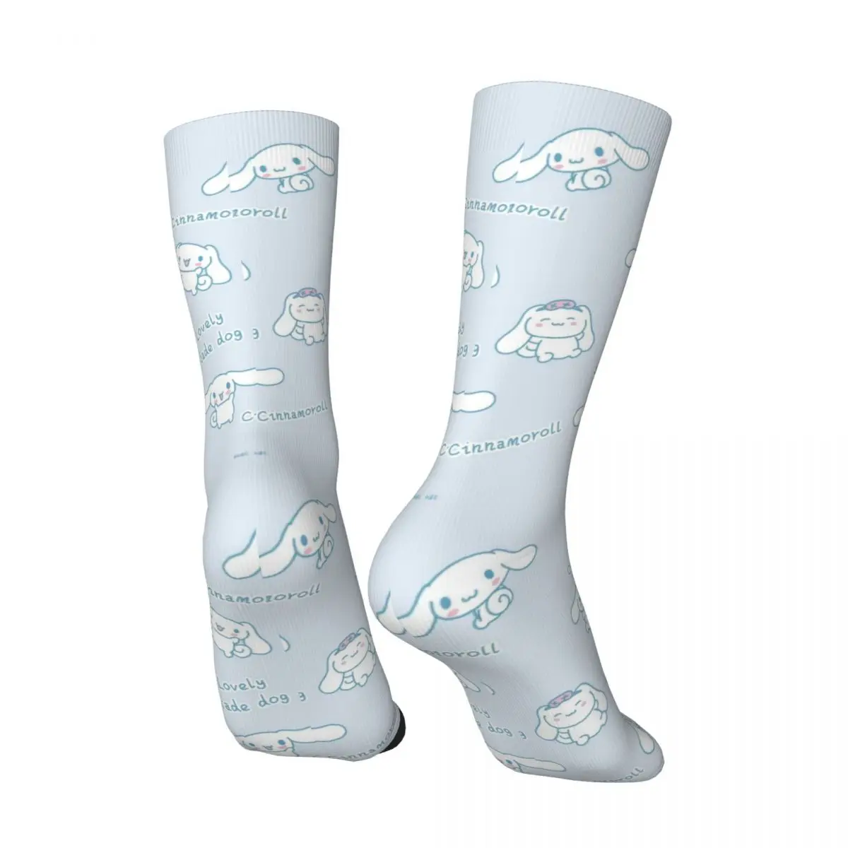 Cute Cinnamoroll Men's Socks Retro Harajuku Sanrio Cinnamoroll Street Style Novelty Seamless Crew Sock