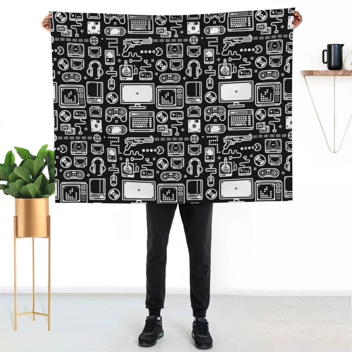 Retro Gamer Video Game Consoles, PC's, Controllers, Joysticks and Gamepads Throw Blanket Sofa Luxury Brand Thin Blankets